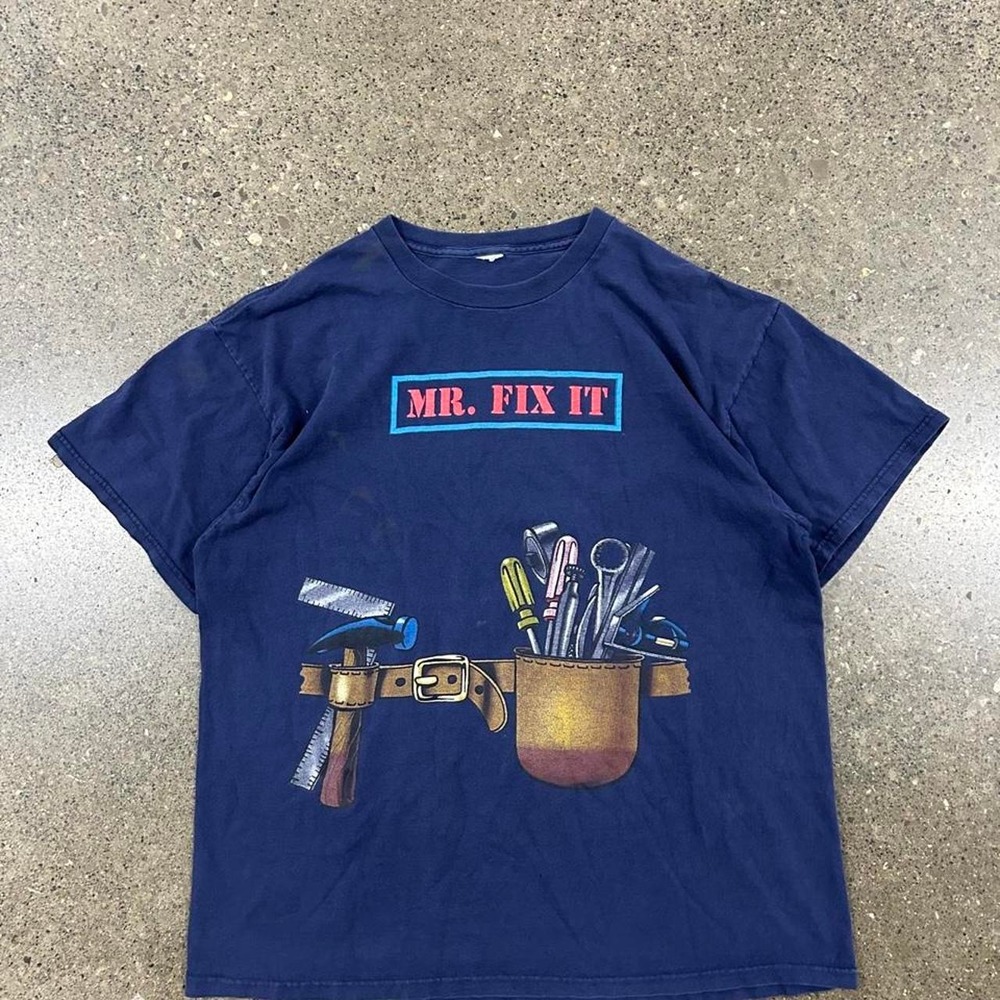 Vintage 90s Mr. Fix It Graphic T-Shirt (Size XL)